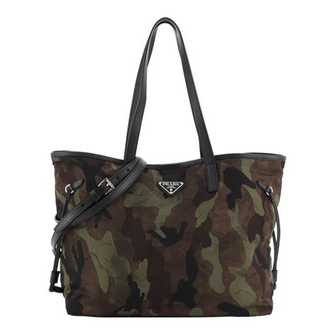 prada tessuto camouflage shopping tote|Prada nylon tote.